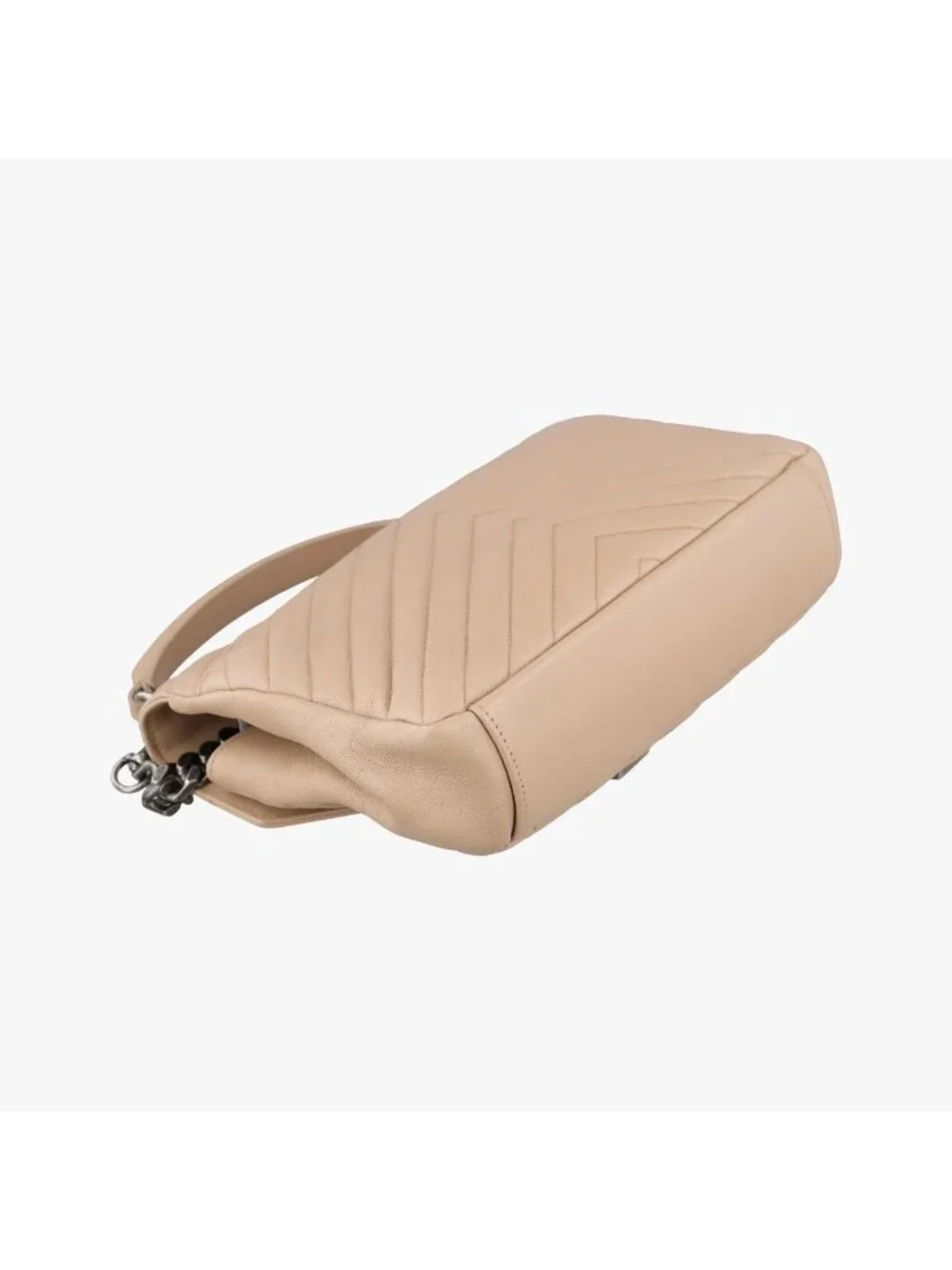 Saint Laurent Carre Beige Leather Shoulder Bag